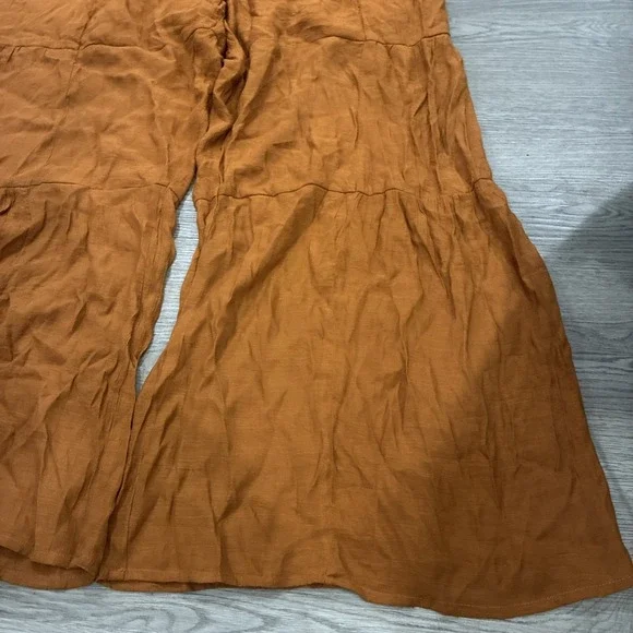 Nanette Lepore Womens Wide Leg Tiered Palazzo Pants Size Size L Tan Brown - Picture 2 of 6
